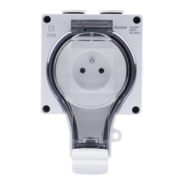 Toma de corriente resistente para ambientes húmedos 230 V/16 A, grado de protección IP66