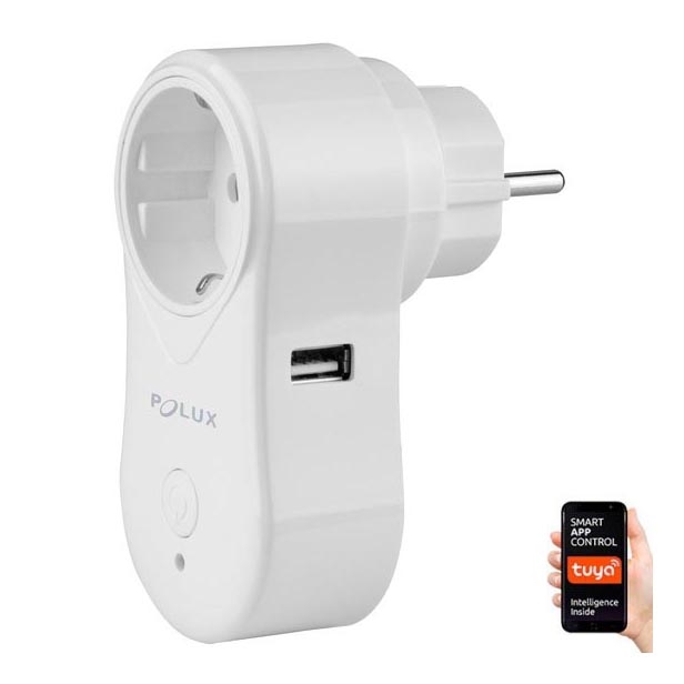 Toma inteligente SMART 3400W/230V Wi-Fi Tuya + USB SCHUKO