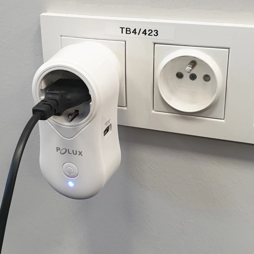 Toma inteligente SMART 3400W/230V Wi-Fi Tuya + USB SCHUKO