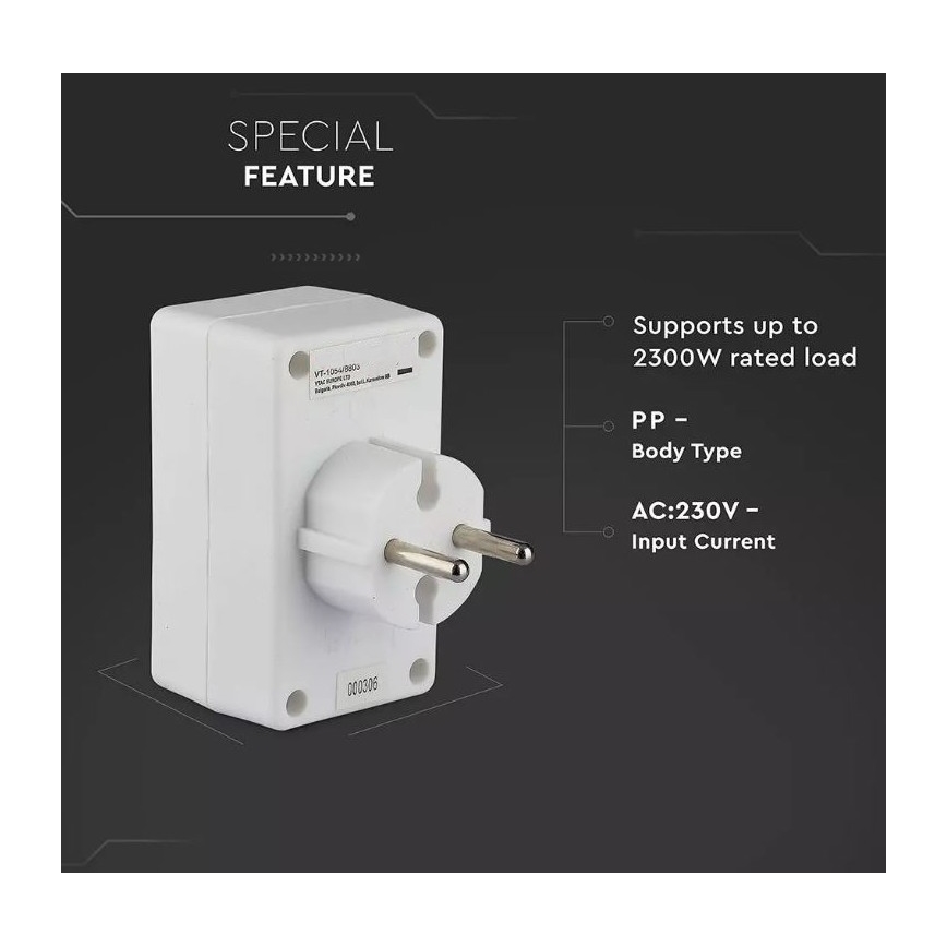 Toma splitter 4x2,5A/230V