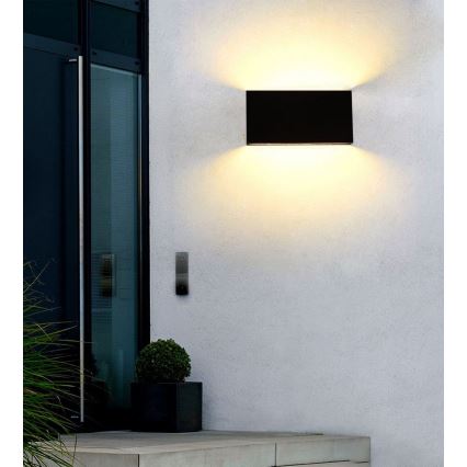 Top Light - Aplique LED para exterior OBLIGO LED/12W/230V IP65 negro