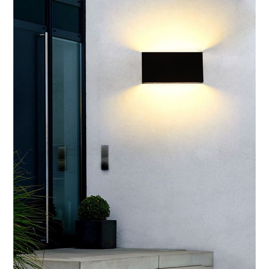 Top Light - Aplique LED para exterior OBLIGO LED/12W/230V IP65 negro
