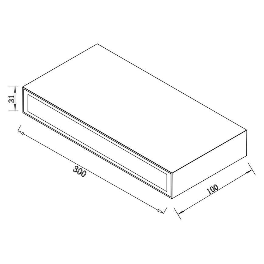 Top Light - Aplique LED para exterior OBLIGO LED/12W/230V IP65 negro