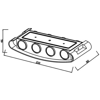Top Light - Aplique LED para exterior RAY LED/8W/230V IP44 4000K negro