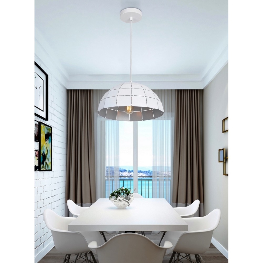 Top Light Apolo 30B - Lámpara colgante APOLO 1xE27/40W/230V blanco/plata