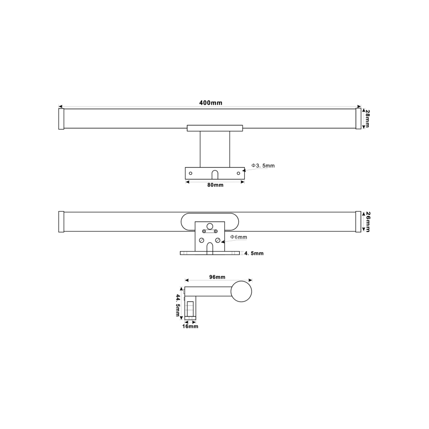 Top Light - Iluminación LED para espejos de baño OREGON LED/7W/230V 40 cm IP44