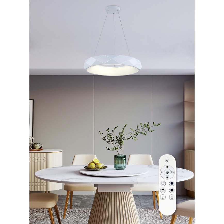 Top Light - Lámpara de araña LED regulable APOLO LED/45W/230V blanco + control remoto