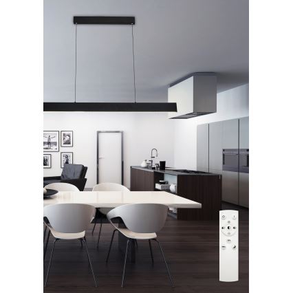 Top Light - Lámpara de araña LED regulable LINE LED/30W/230V negro + control remoto