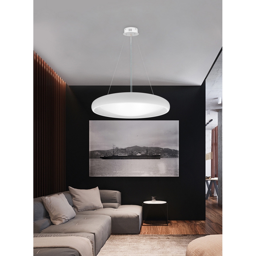 Top Light - Lámpara de araña LED regulable SALERNO LED/60W/230V 3000-6500K diá. 60 cm blanco + control remoto