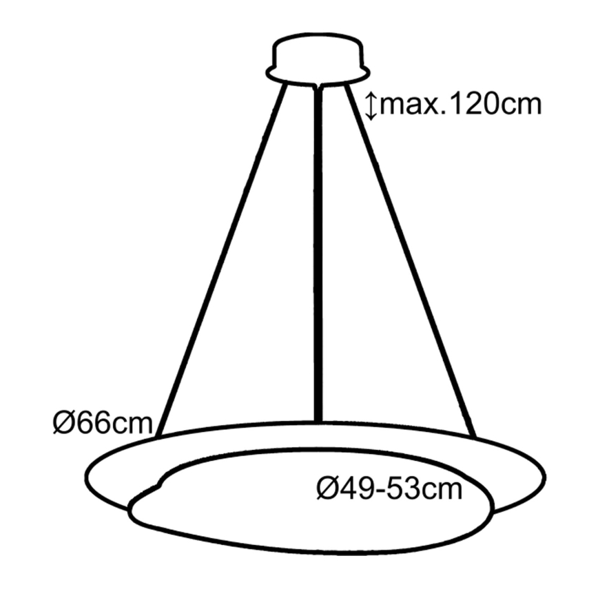 Top Light - Lámpara de araña LED regulable STONE LED/51W/230V 3000-6500K + control remoto