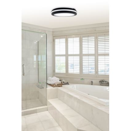 Top Light - Lámpara de techo para baño COMET LED/40W/230V 3000/4000/6500K IP54 negra, diámetro 40 cm