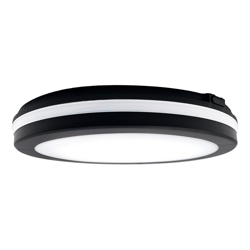 Top Light - Lámpara LED de baño COMET LED/24W/230V 3000/4000/6500K IP54 diá. 30 cm negro