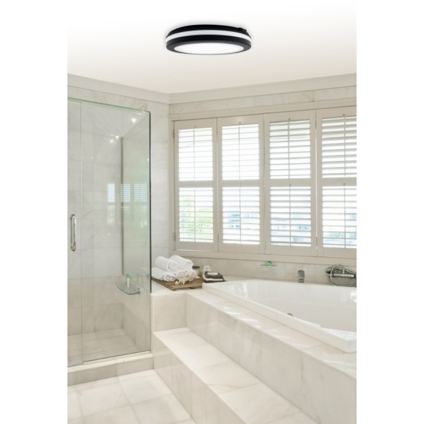 Top Light - Lámpara LED de baño COMET LED/24W/230V 3000/4000/6500K IP54 diá. 30 cm negro