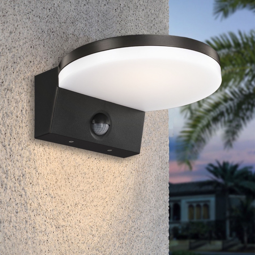 Top Light - LED Aplique para exterior con sensor NOVARA LED/15W/230V IP65 negro