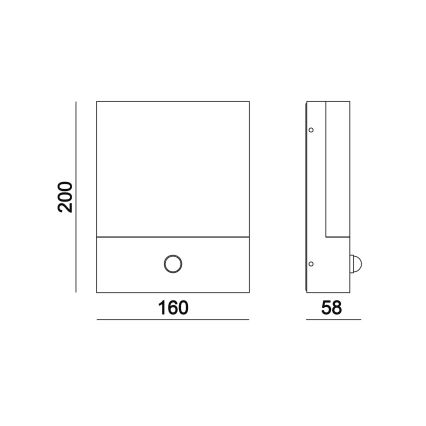 Top Light - LED Aplique para exterior con sensor NOEL LED/10W/230V IP54
