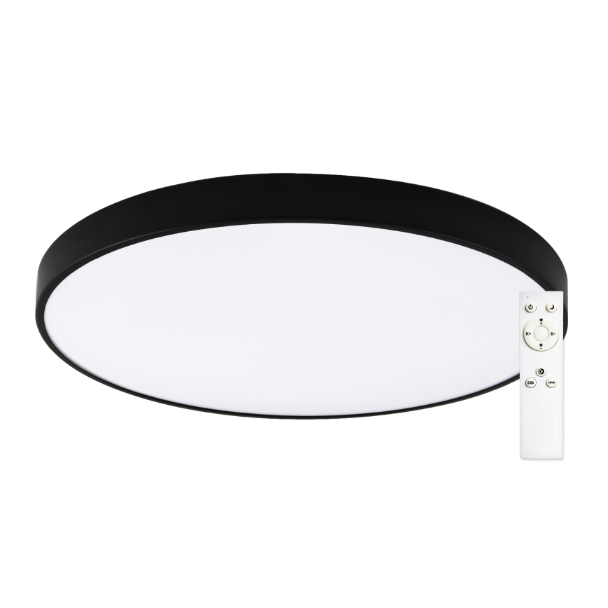 Top Light - Lámpara de techo regulable LED para baño PETAL LED/60W/230V 3000-6500K IP44 Ø 59 cm negra + mando a distancia
