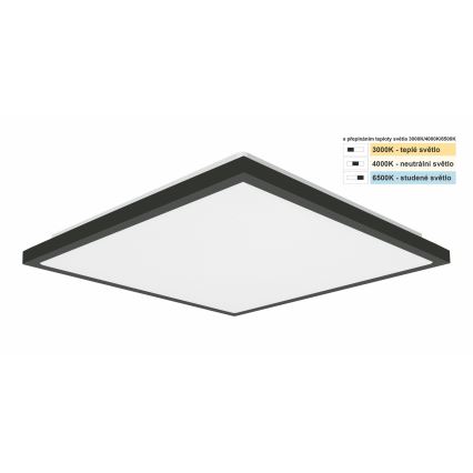 Top Light - Plafón LED de baño ONYX LED/24W/230V IP44 3000/4000/6500K 38x38 cm negro