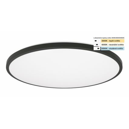 Top Light - Plafón LED de baño ONYX LED/24W/230V IP44 3000/4000/6500K diá. 39 cm negro