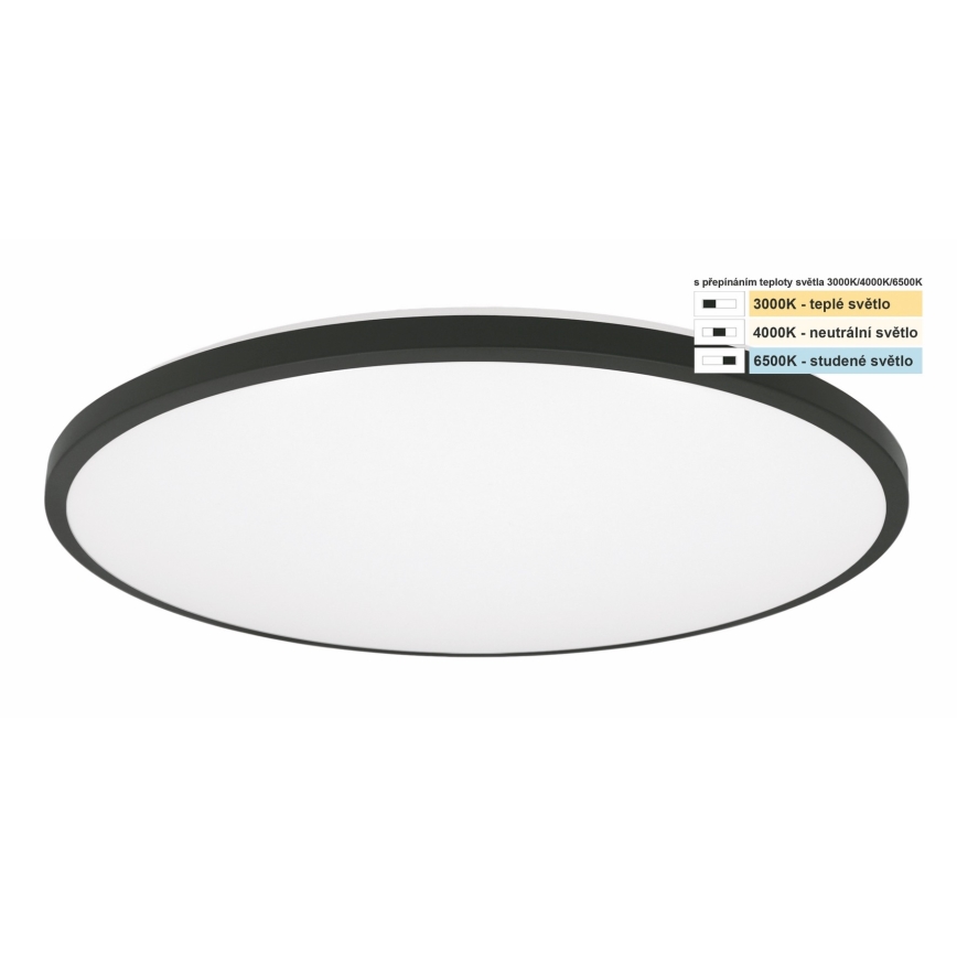 Top Light - Plafón LED de baño ONYX LED/24W/230V IP44 3000/4000/6500K diá. 39 cm negro