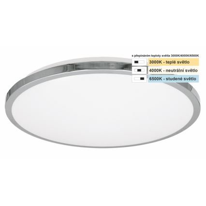 Top Light - Plafón LED de baño SILVER LED/10W/230V IP44 3000/4000/6500K diá. 29 cm cromo brillante