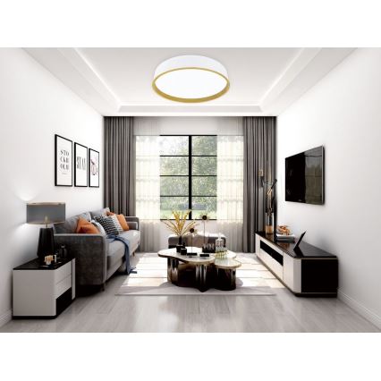Top Light - Plafón LED regulable LED/51W/230V d. 50 cm 3000-6500K + CR blanco/beige
