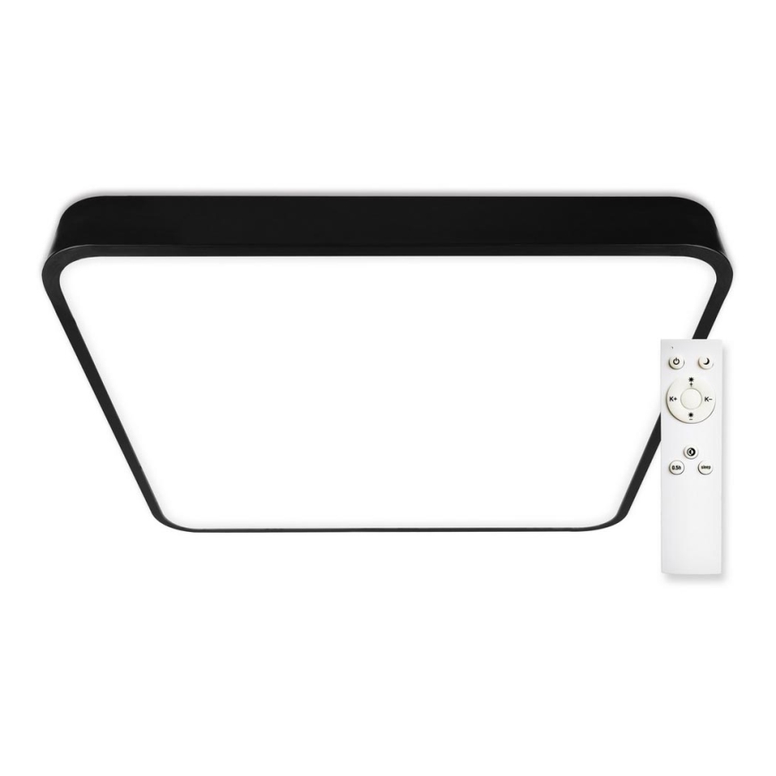 Top Light - Plafón LED regulable METAL LED/60W/230V cuadrado negro + control remoto