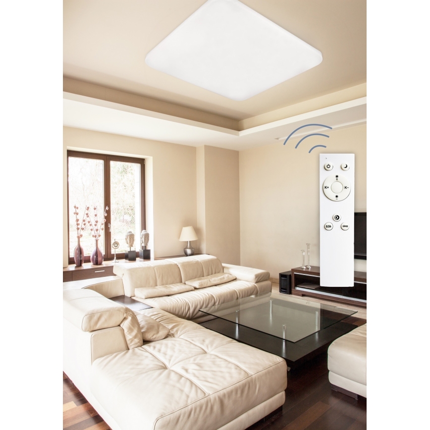 Top Light - Plafón LED regulable OCEAN H80 RC LED/100W/230V cuadrado + mando a distancia
