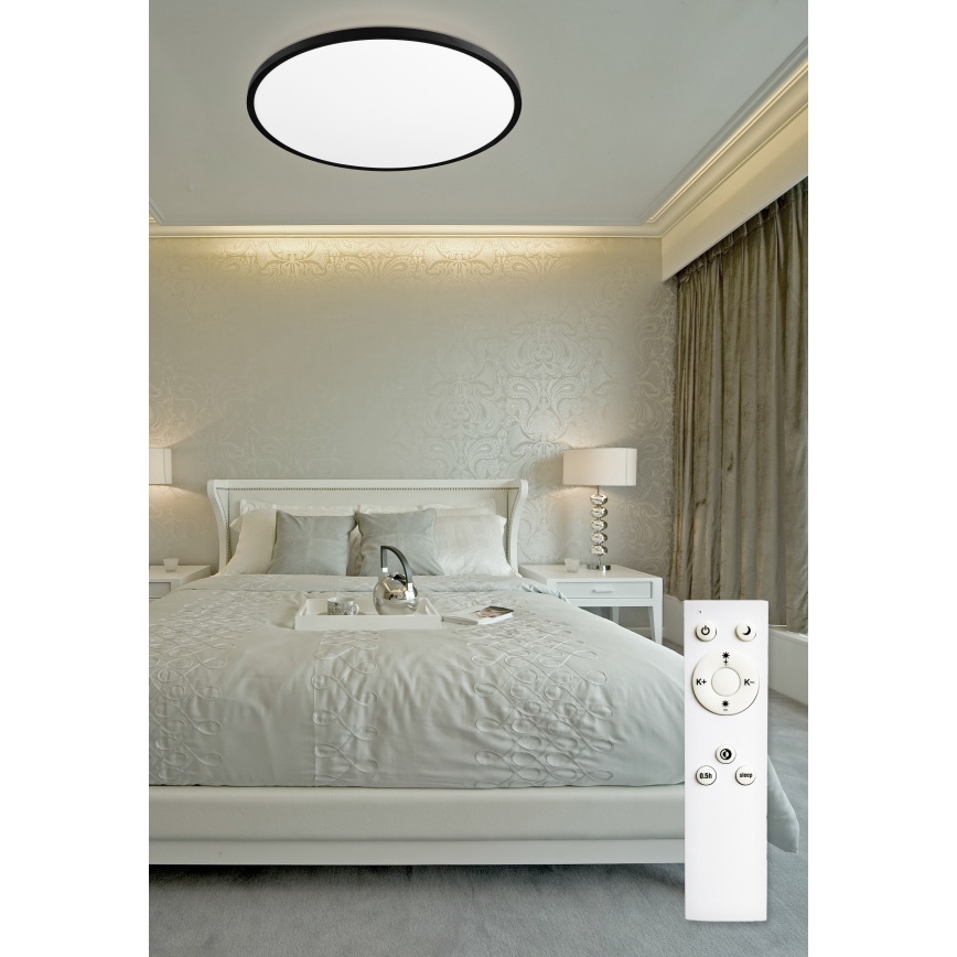 Top Light - Plafón LED regulable REVIT LED/70W/230V 3000-6500K diá. 75 cm negro + control remoto