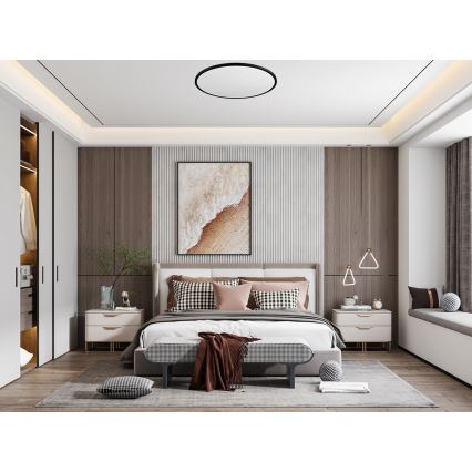 Top Light - Plafón LED regulable REVIT LED/70W/230V 3000-6500K diá. 75 cm negro + control remoto