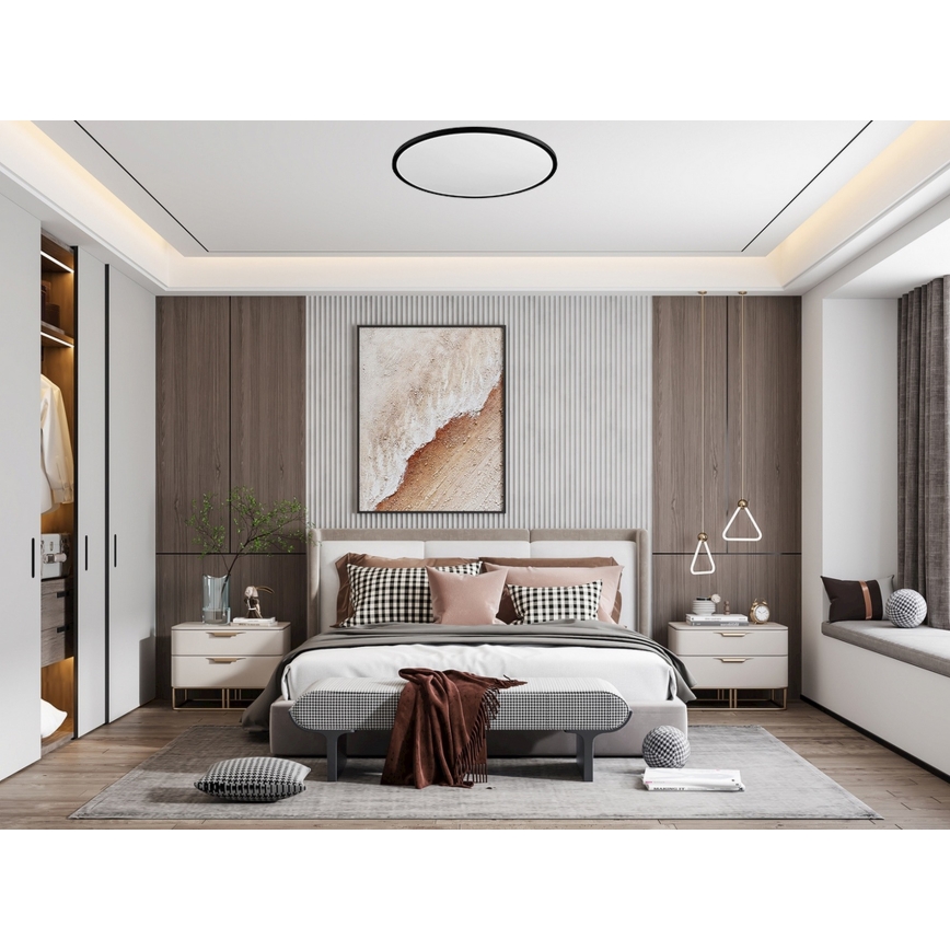 Top Light - Plafón LED regulable REVIT LED/70W/230V 3000-6500K diá. 75 cm negro + control remoto