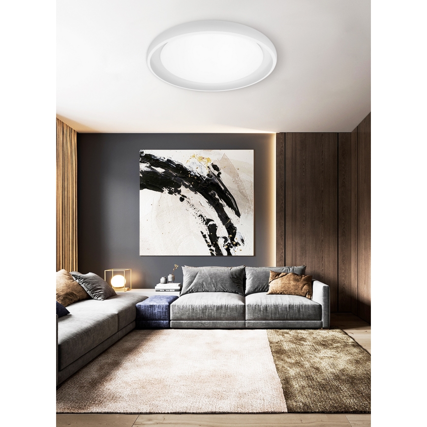 Top Light - Plafón LED regulable SALERNO LED/60W/230V 3000-6500K diá. 60 cm blanco + control remoto