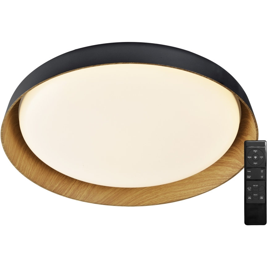 Top Light - Plafón LED regulable SATELLITE LED/36W/230V 3000-6500K diá. 43 cm negro/marrón + control remoto