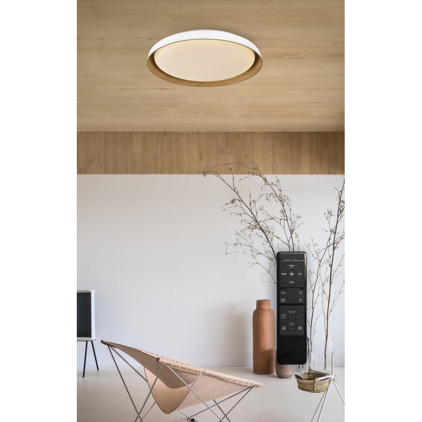 Top Light - Plafón LED regulable SATELLITE LED/48W/230V 3000-6500K diá. 53 cm blanco/marrón + control remoto