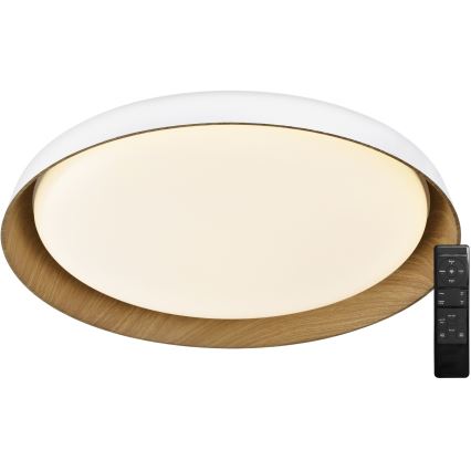 Top Light - Plafón LED regulable SATELLITE LED/48W/230V 3000-6500K diá. 53 cm blanco/marrón + control remoto