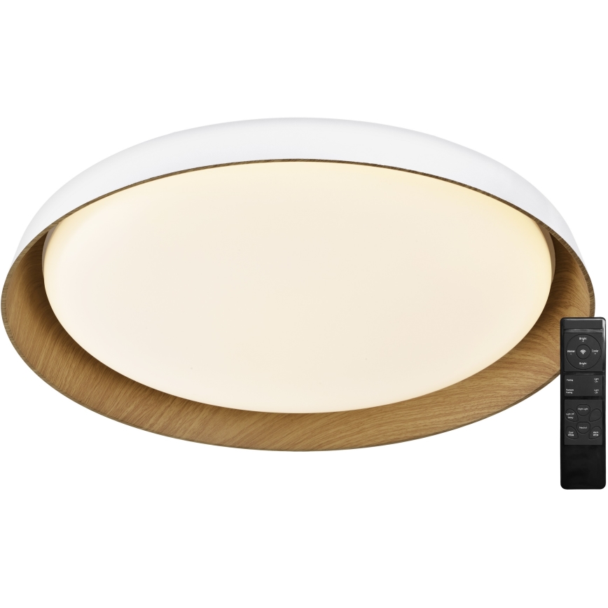 Top Light - Plafón LED regulable SATELLITE LED/48W/230V 3000-6500K diá. 53 cm blanco/marrón + control remoto