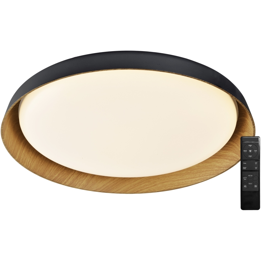 Top Light - Plafón LED regulable SATELLITE LED/48W/230V 3000-6500K diá. 53 cm negro/marrón + control remoto