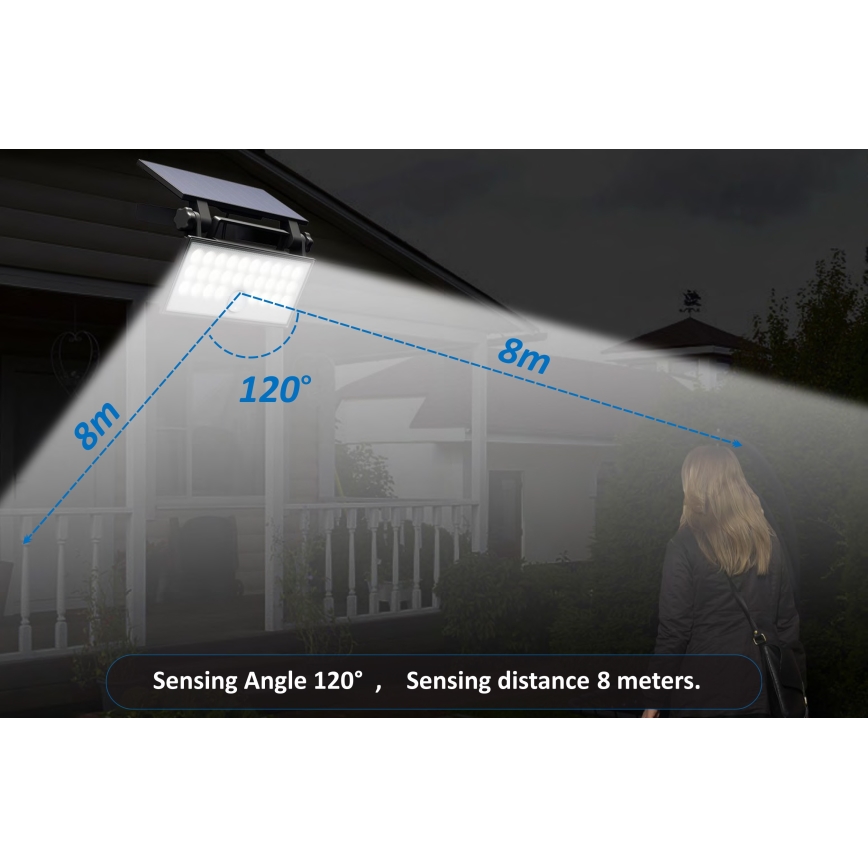 Top Light - Proyector solar de pared LED con sensor HELEON PRO LED/8W/3,7V IP65 4000K 2600 mAh