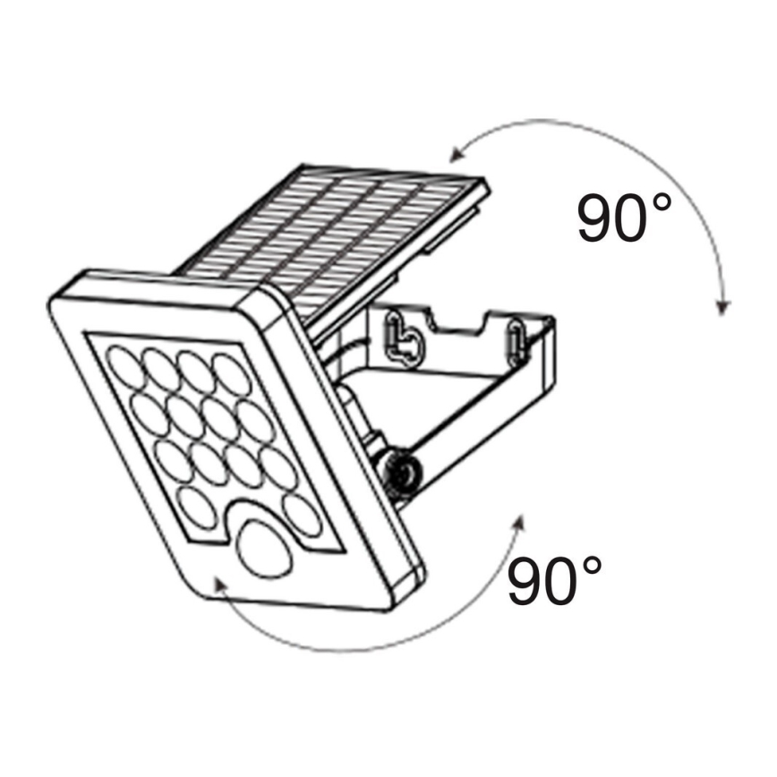 Top Light - Proyector solar de pared LED con sensor HELEON S LED/5W/3,7V IP65 4000K 1800 mAh