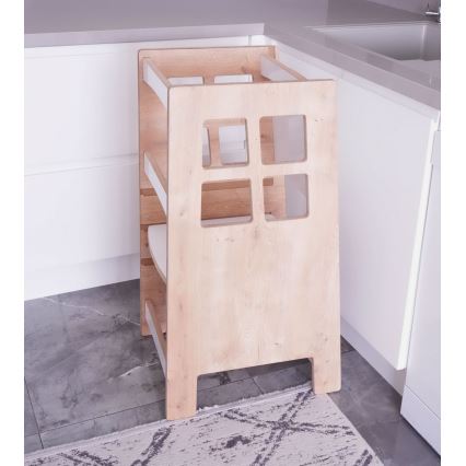 Torre de aprendizaje KULE 90x50 cm marrón/blanco