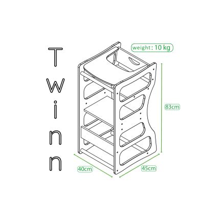 Torre de aprendizaje TWINN 83x45 cm marrón