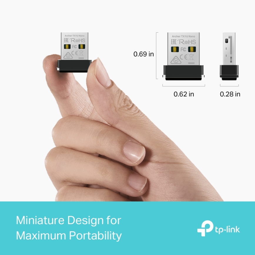 TP-Link - Adaptador nano USB Wi-Fi 6 inalámbrico