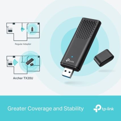 TP-Link - Adaptador USB inalámbrico de doble banda con Wi‑Fi 6