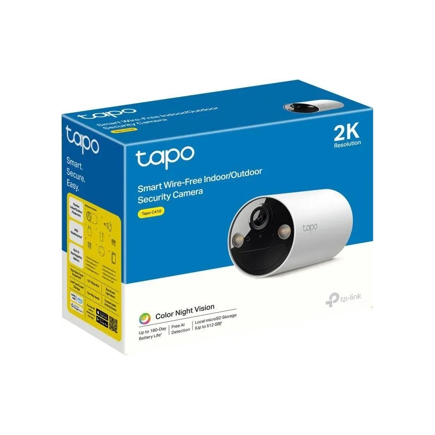 TP-Link - Cámara exterior inteligente IP65 Wi-Fi Tuya