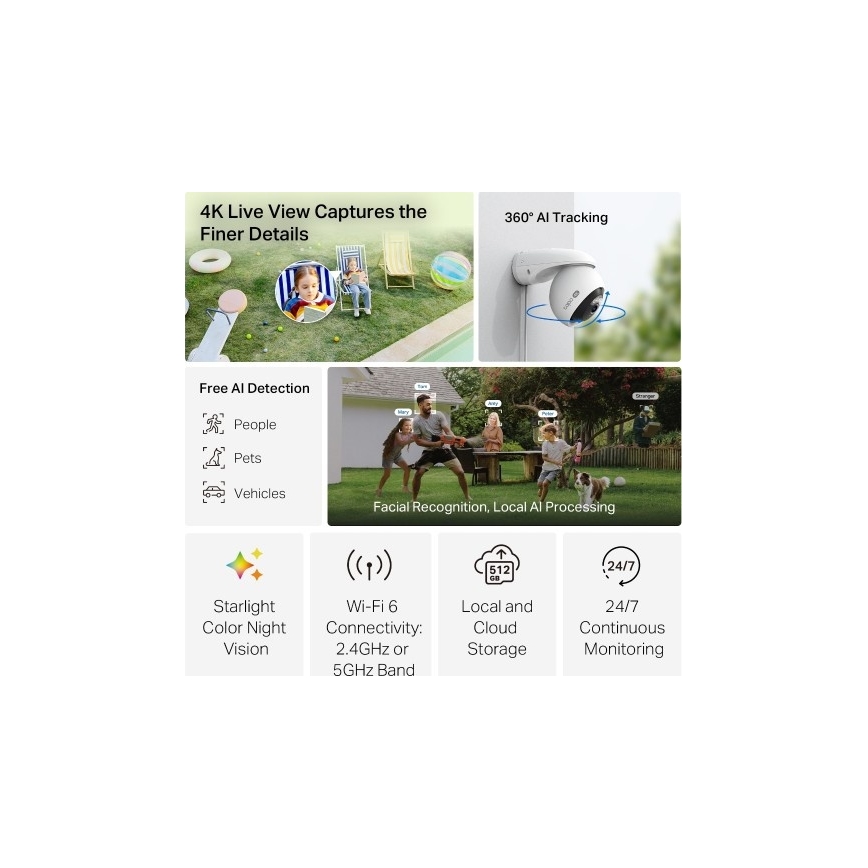 TP-Link - Cámara exterior IP66 Wi-Fi