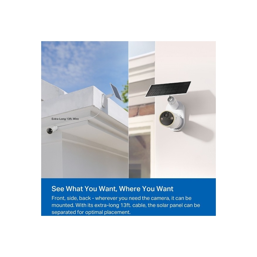 TP-Link - Cámara solar exterior IP66 Wi-Fi