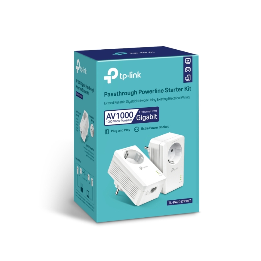 TP-Link - Kit de inicio Powerline Gigabit con enchufe integrado