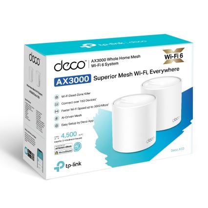 TP-Link - Pack de 2 sistemas mesh Wi‑Fi 6 para cobertura total del hogar