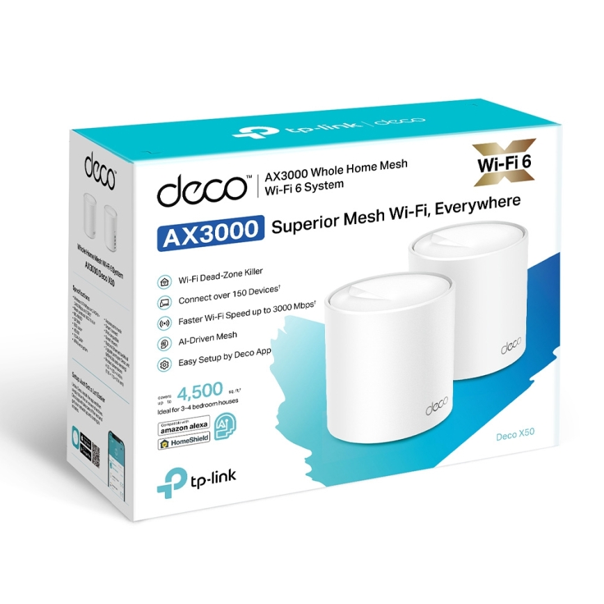 TP-Link - Pack de 2 sistemas mesh Wi‑Fi 6 para cobertura total del hogar