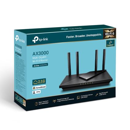 TP-Link - Router Wi‑Fi 6 multigigabit de doble banda con puerto 2,5 Gbps