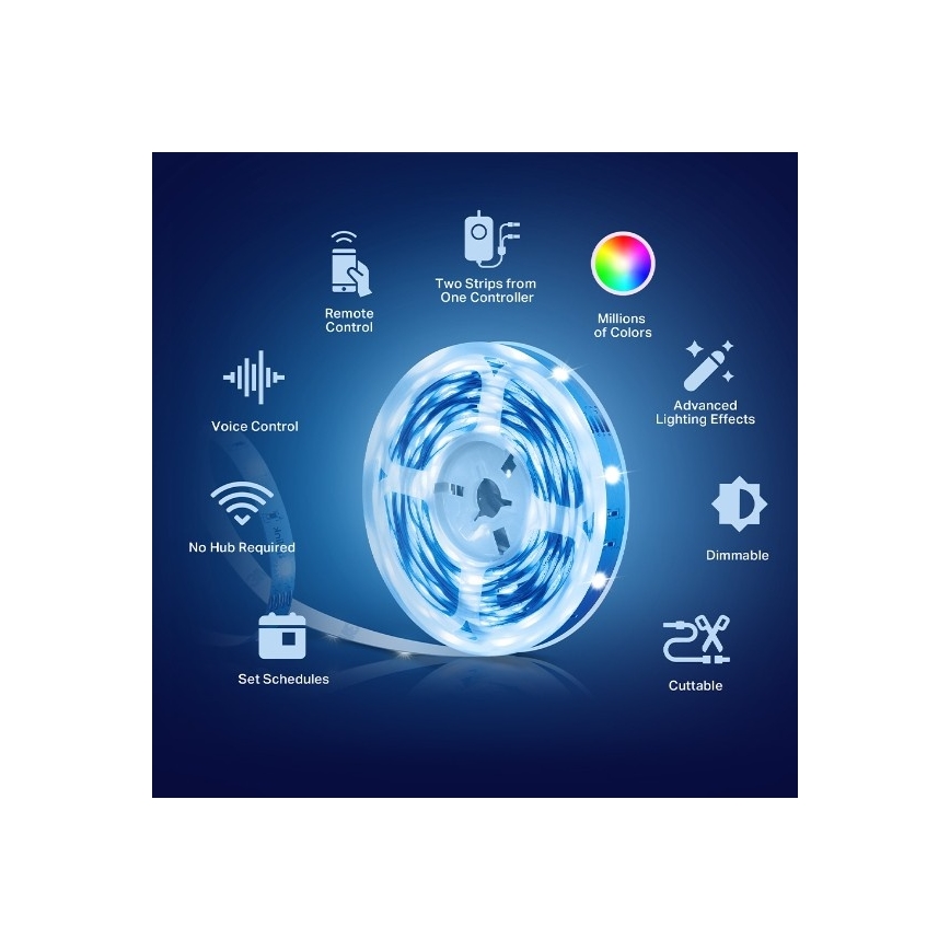 TP-Link - Tira LED RGBW regulable 5 m LED/20,5W/230V Wi-Fi